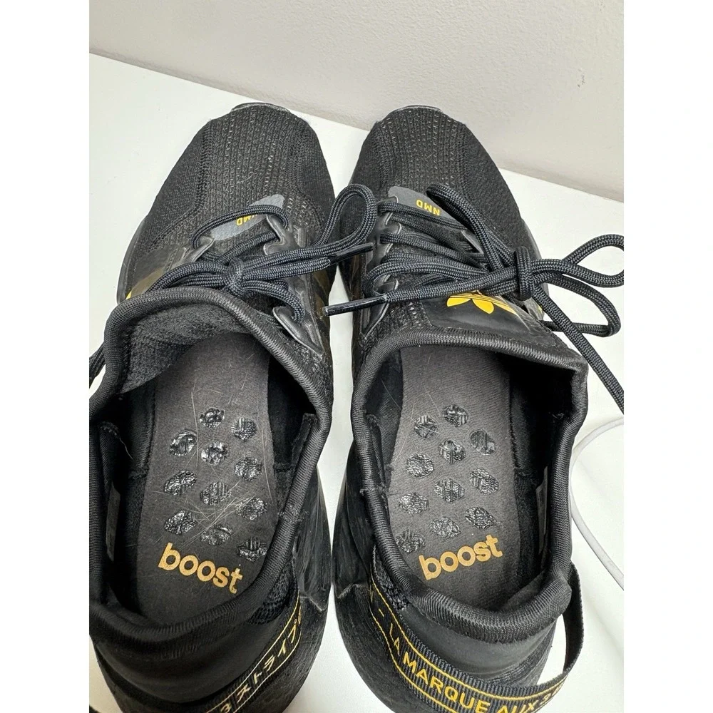 Adidas NMD R1 V2 Black Solar Gold Boost Men's Shoes Sneakers Lace Up - Size 7‎